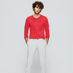 Organic cotton v-neck sweater