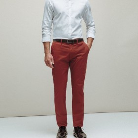 Pantalon chino coupe droite coton dupli