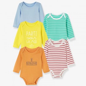 Lot of 5 baby long-sleeved bodysuits