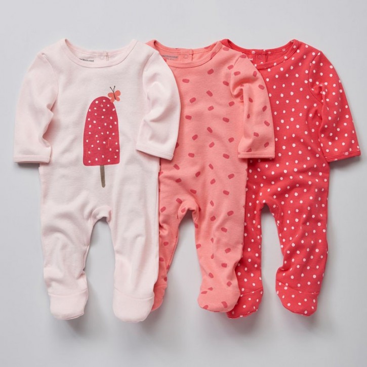 Set of 3 baby cotton pajamas